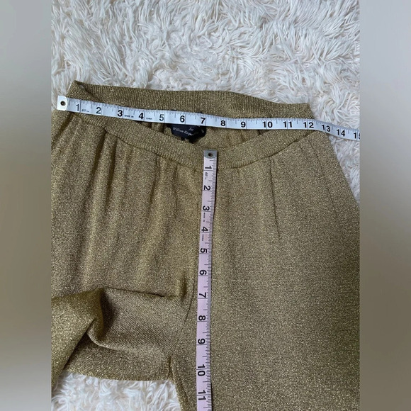 randall roy for william kasper pants shimmery pull one unlined gold size S - Picture 5 of 8